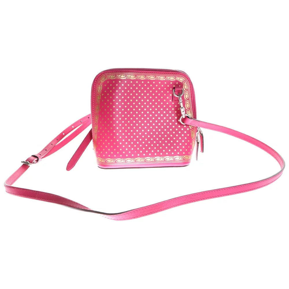 Gucci Leather Bag Gold Pink Logo Shoulder GUCCY